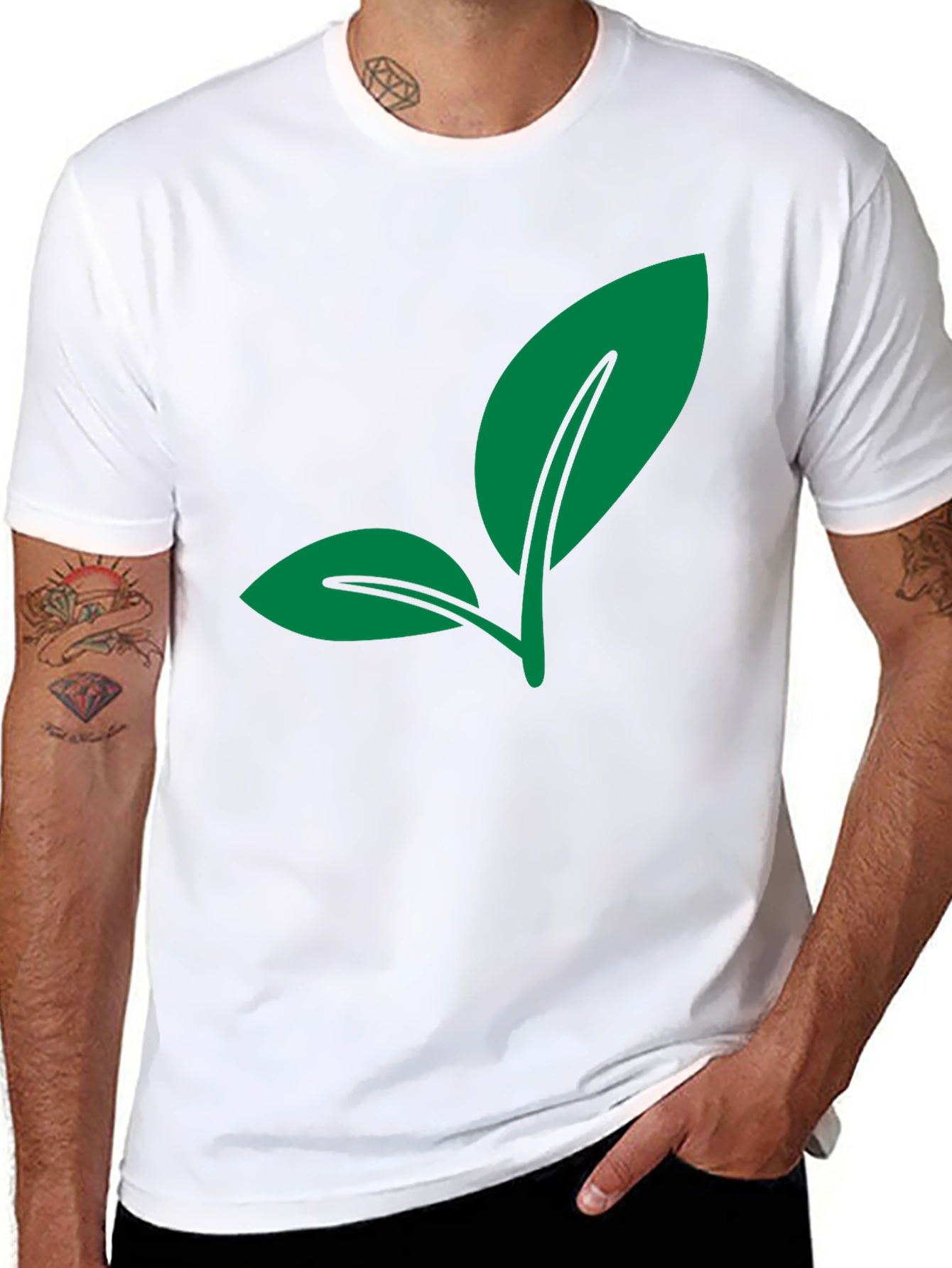 Leaf Graphic Black T-Shirt
