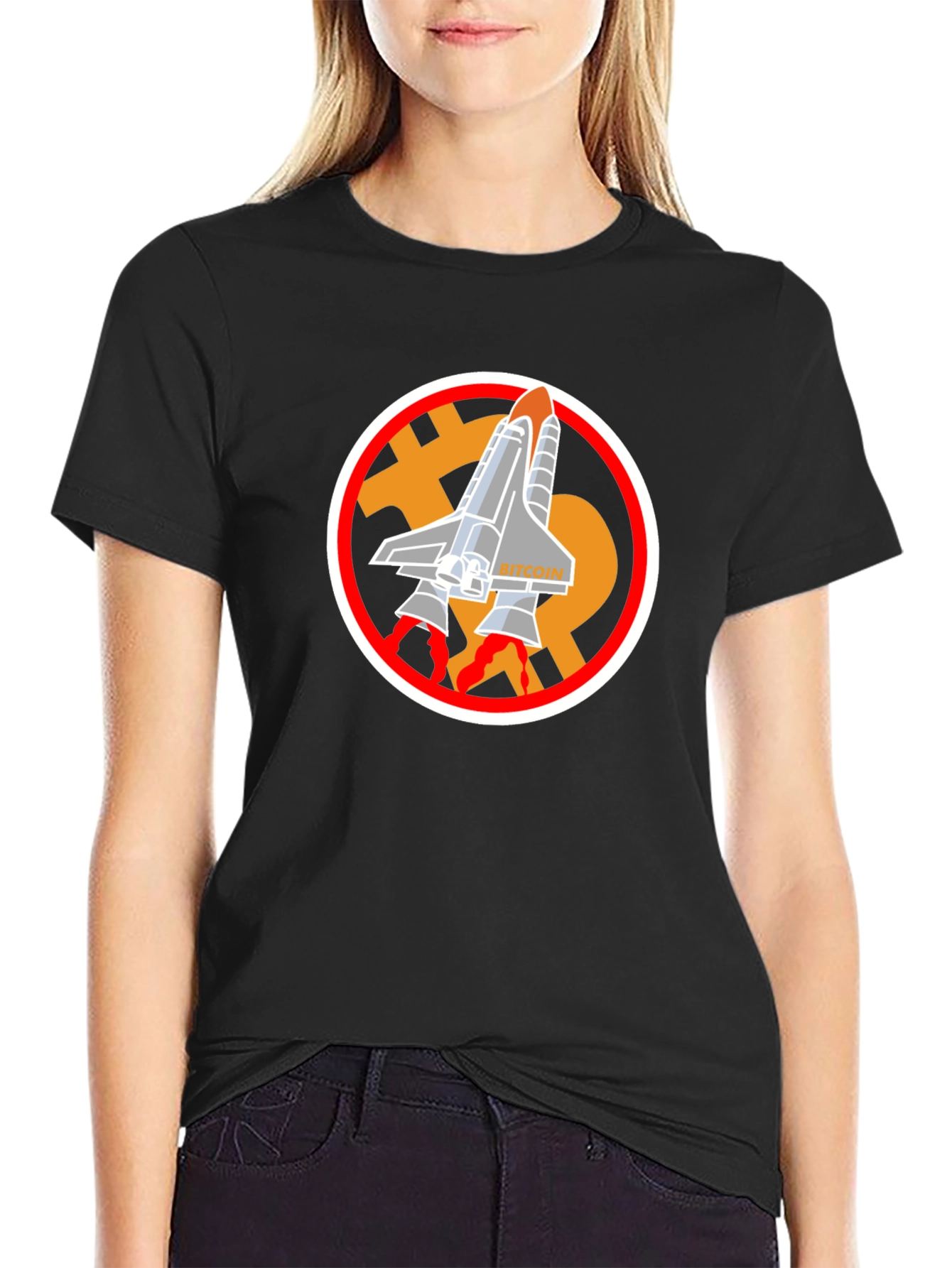 Bitcoin Rocket T-Shirt - Crypto Space Tee