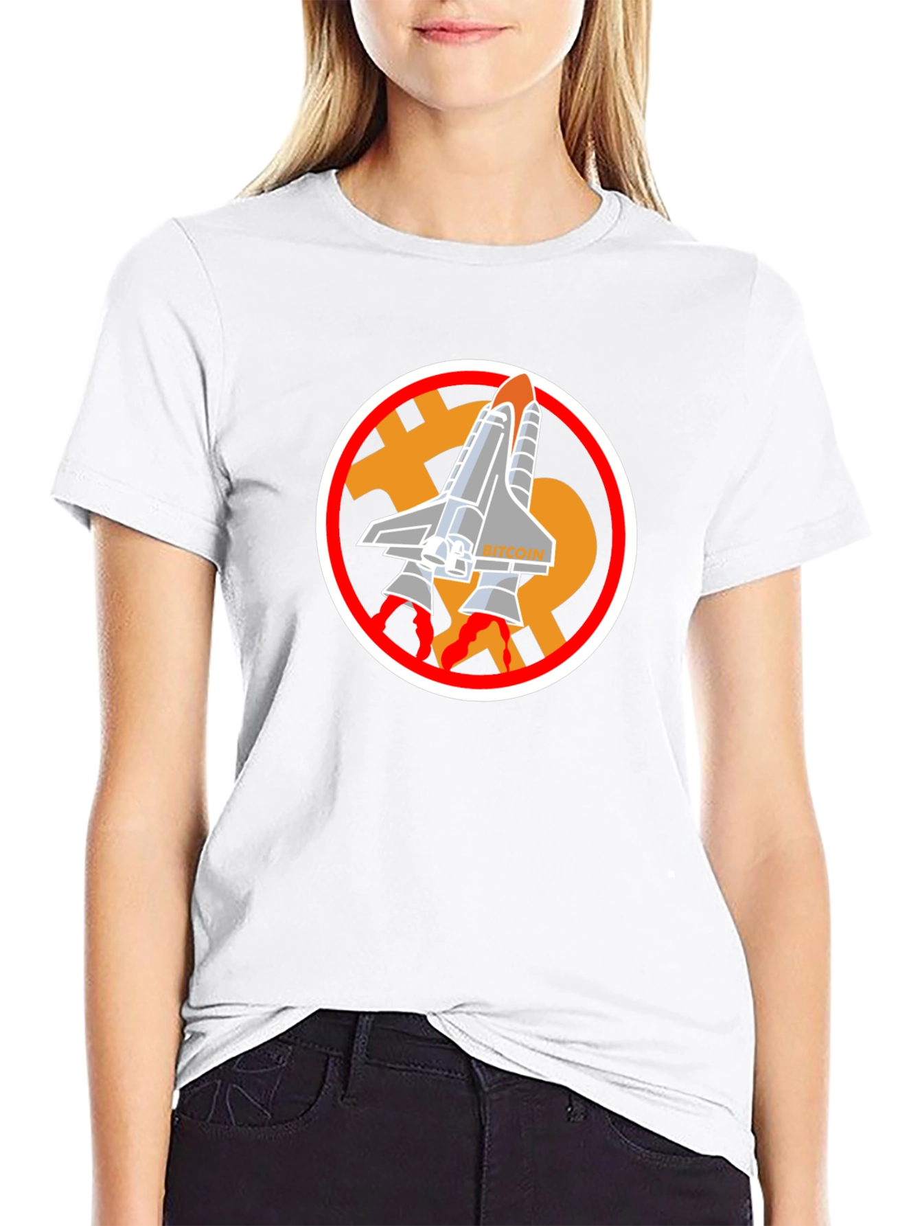 Bitcoin Rocket T-Shirt - Crypto Space Tee