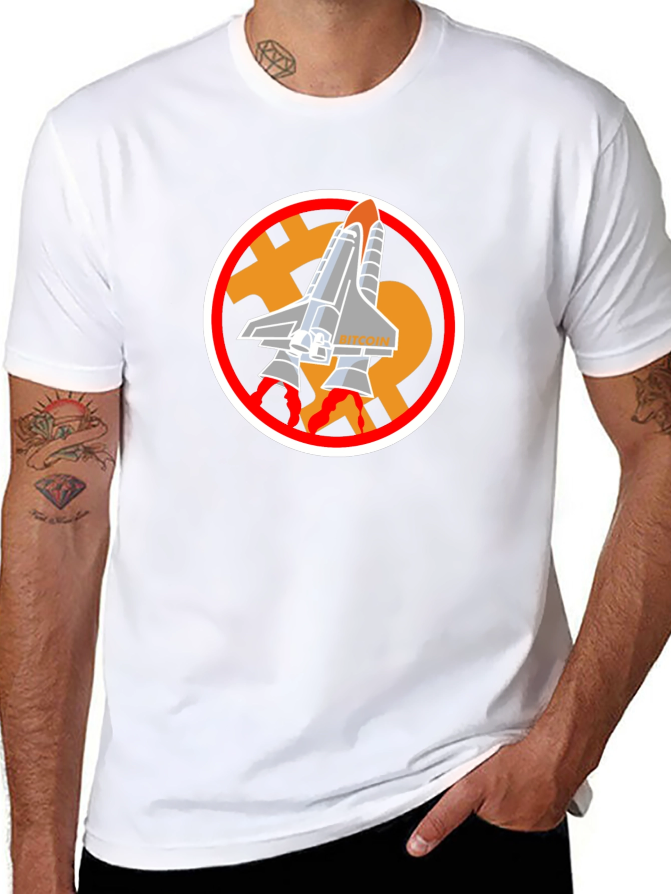 Bitcoin Rocket T-Shirt - Crypto Space Tee