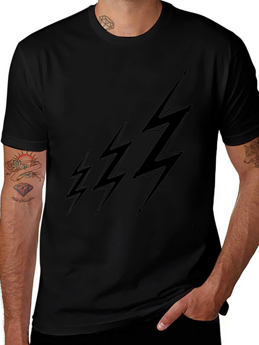 Black Lightning Bolt T-Shirt - Modern Graphic Tee