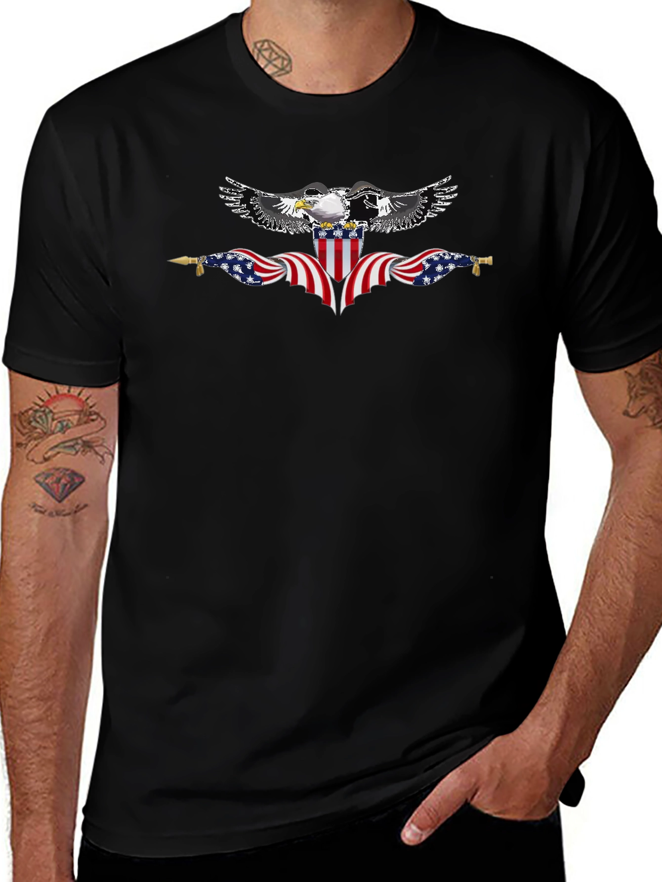 American Eagle Flag Graphic T-Shirt - Patriotic Tee