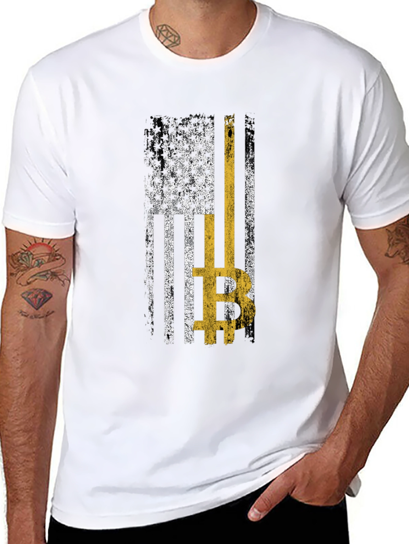 Bitcoin USA Flag Graphic Tee - Crypto T-Shirt