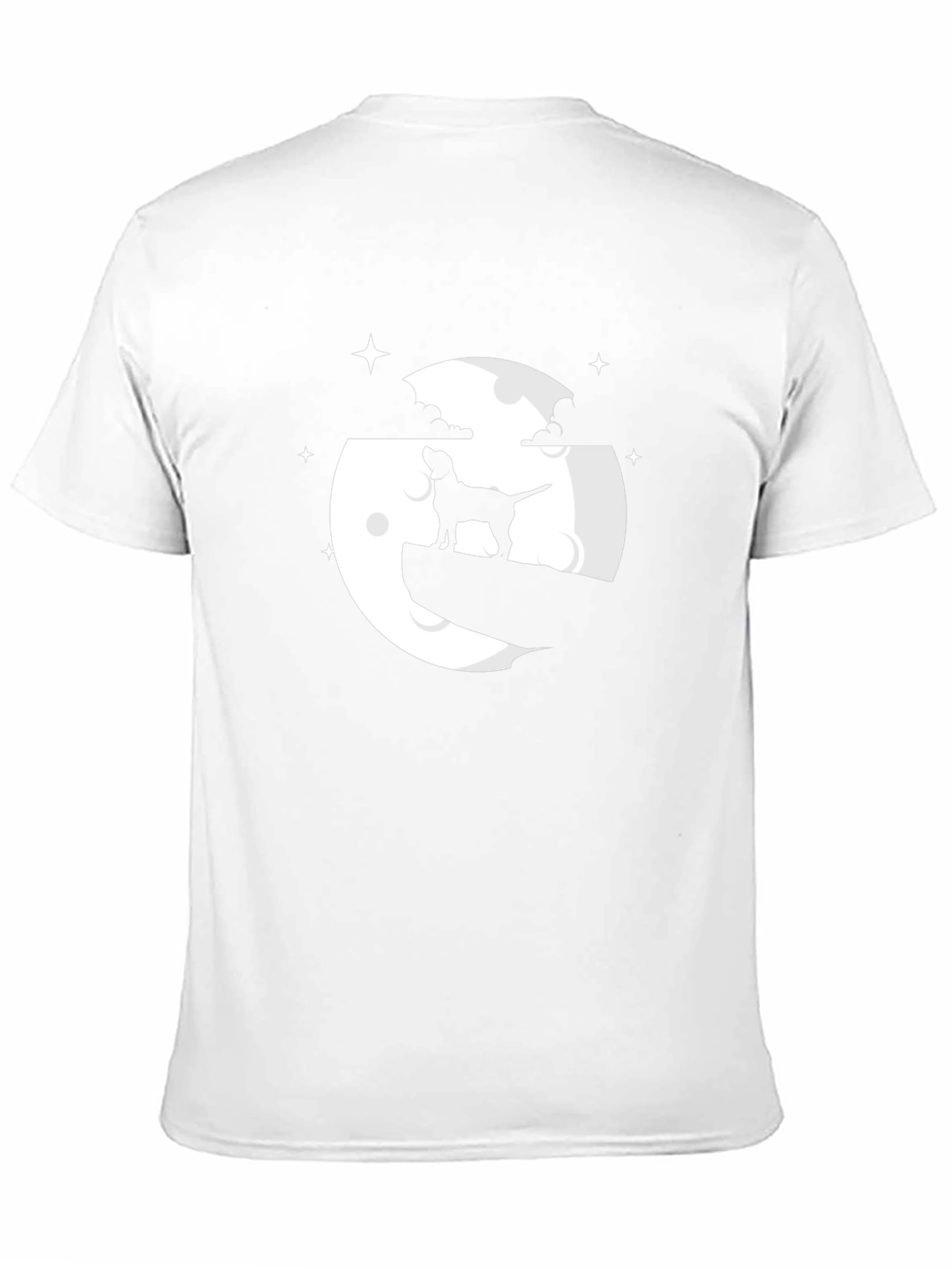 Dog on Moon Graphic Tee - Black Cotton Blend