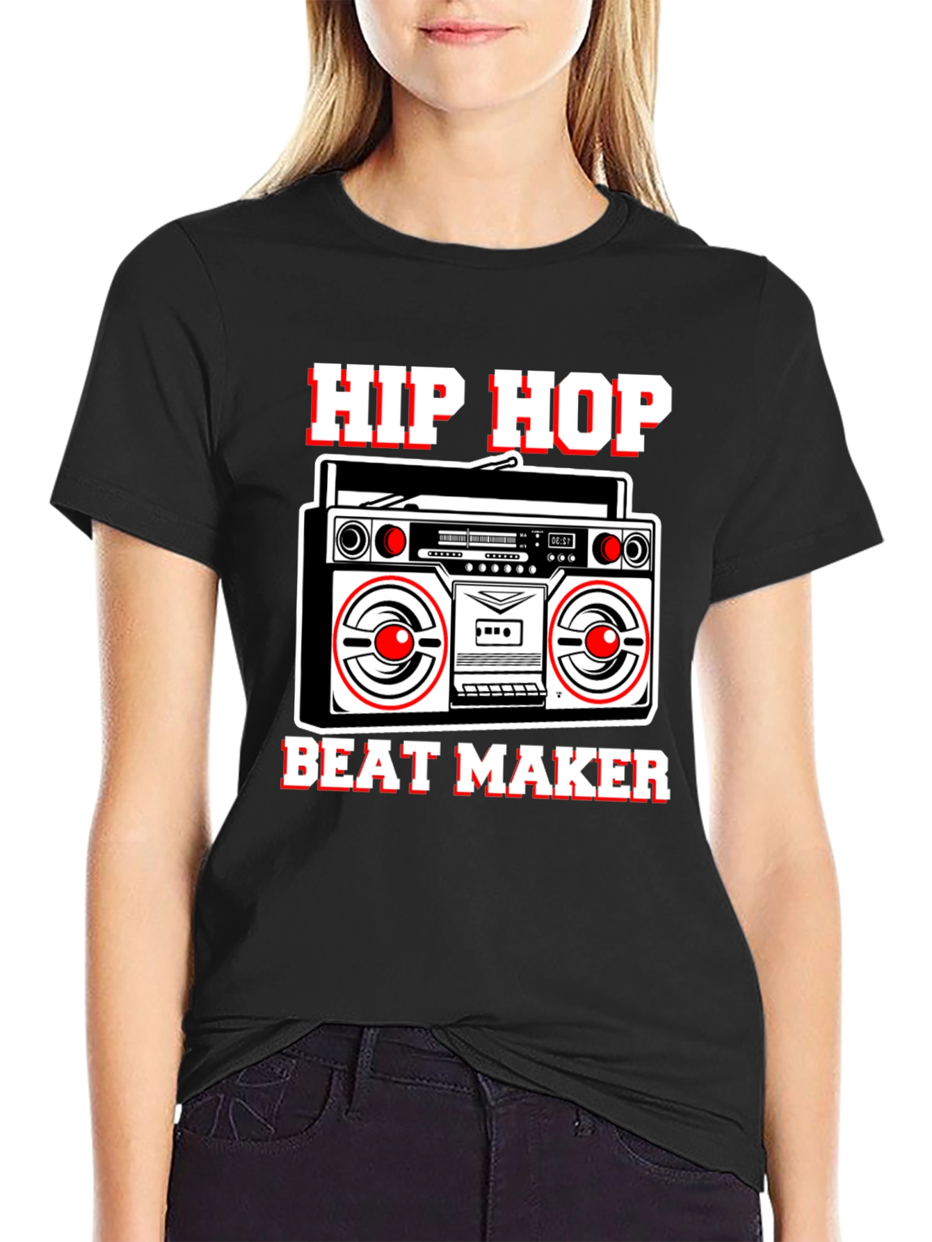 Hip Hop Beat Maker Graphic Tee - Boombox Design