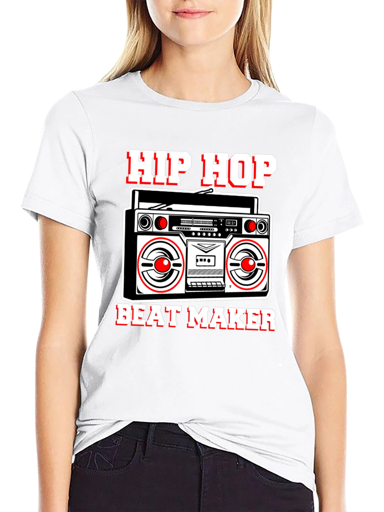 Hip Hop Beat Maker Graphic Tee - Boombox Design