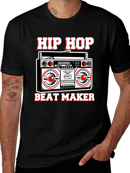Hip Hop Beat Maker Graphic Tee - Boombox Design