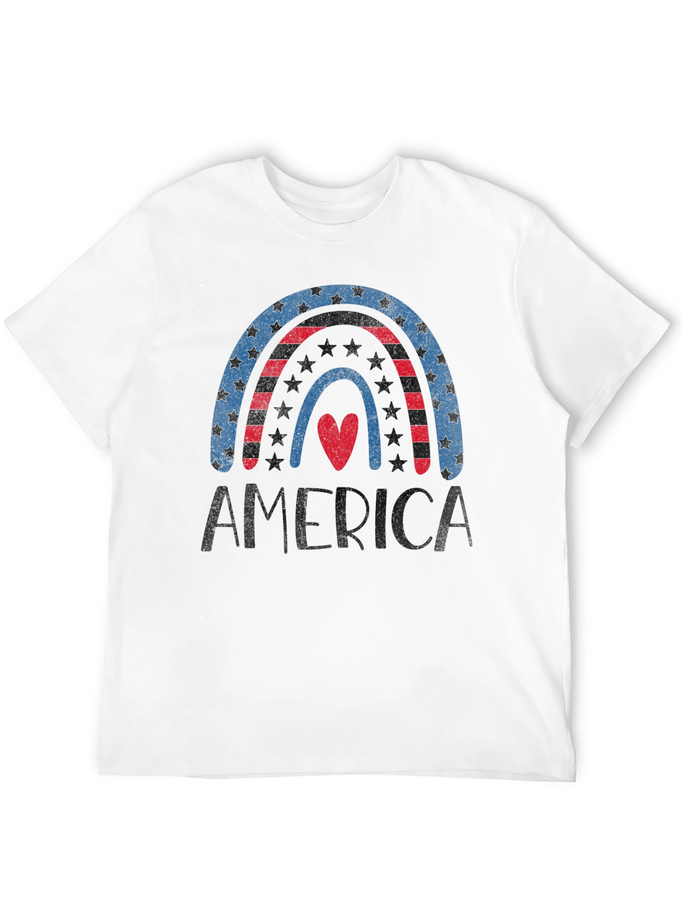 Patriotic America Rainbow Heart T-Shirt