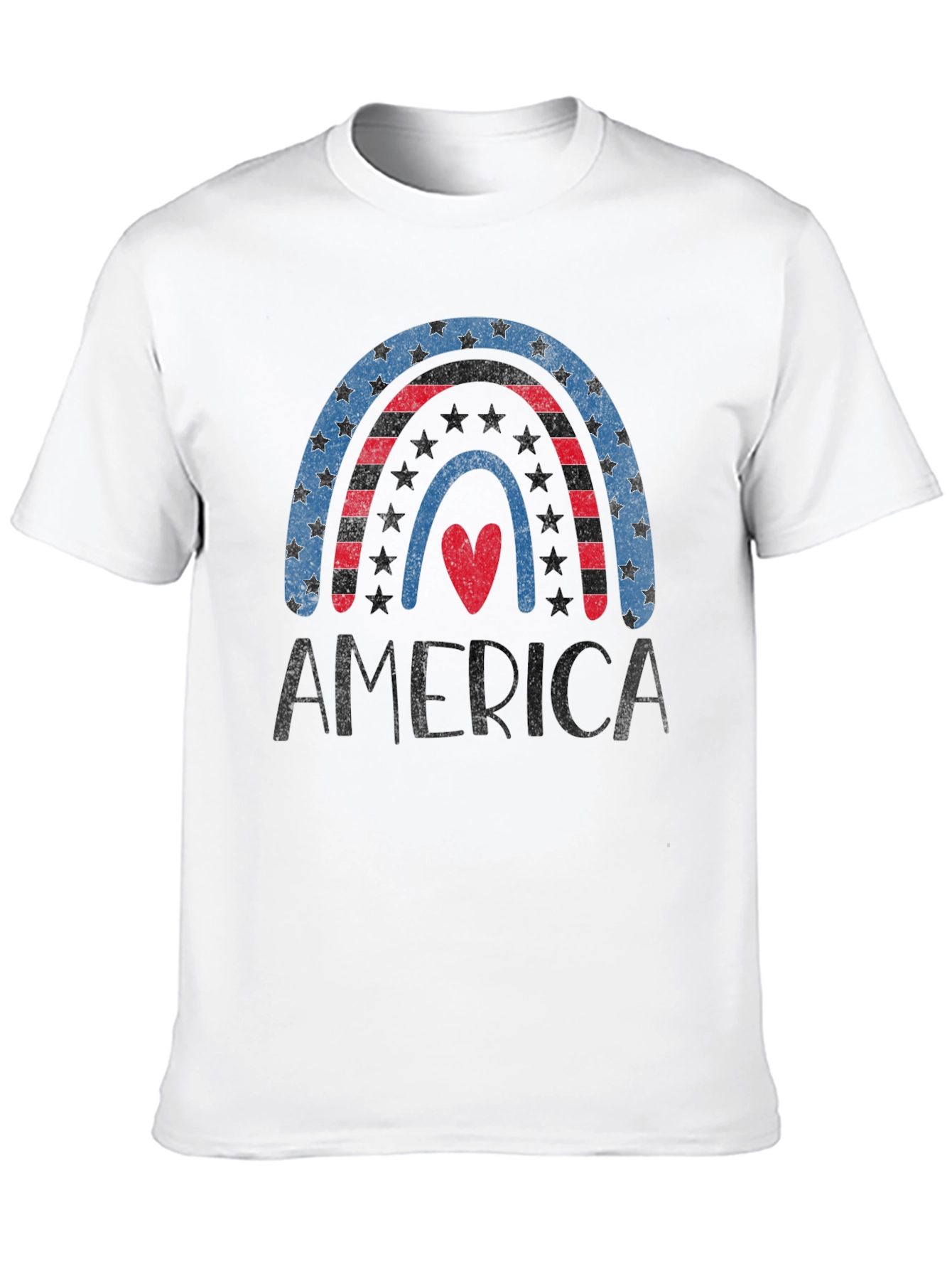 Patriotic America Rainbow Heart T-Shirt