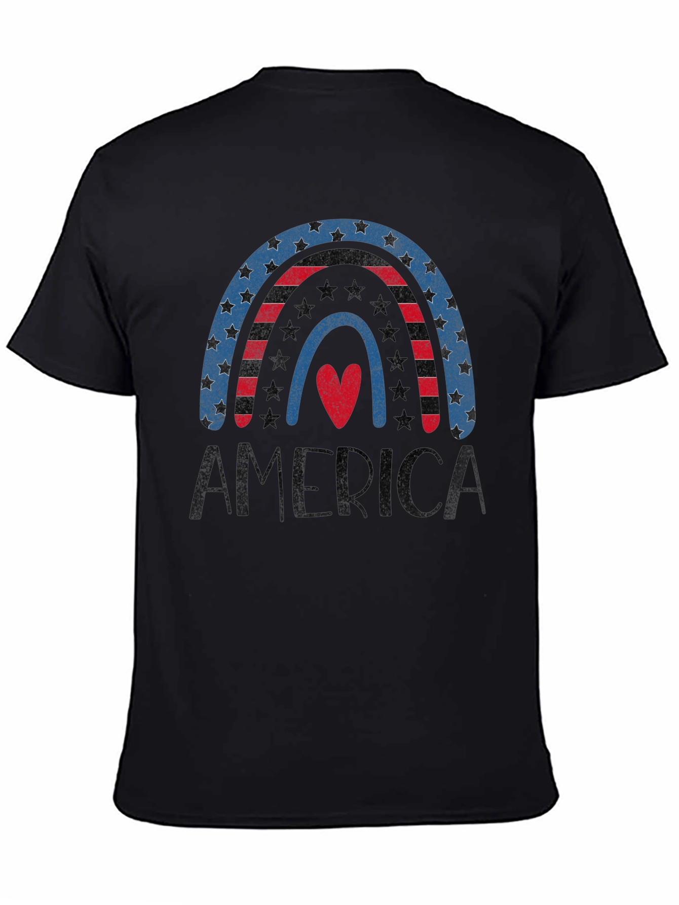 Patriotic America Rainbow Heart T-Shirt