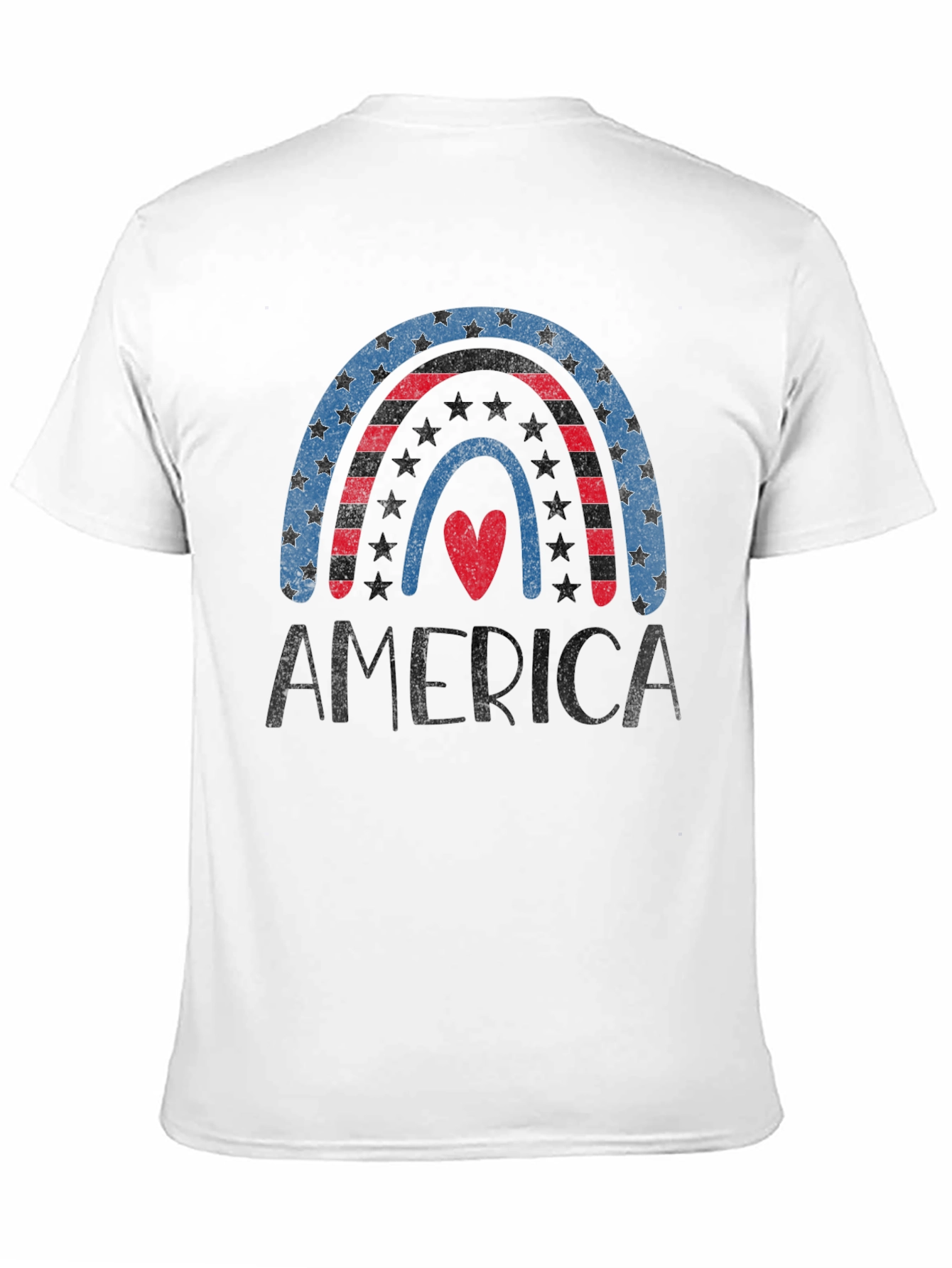 Patriotic America Rainbow Heart T-Shirt
