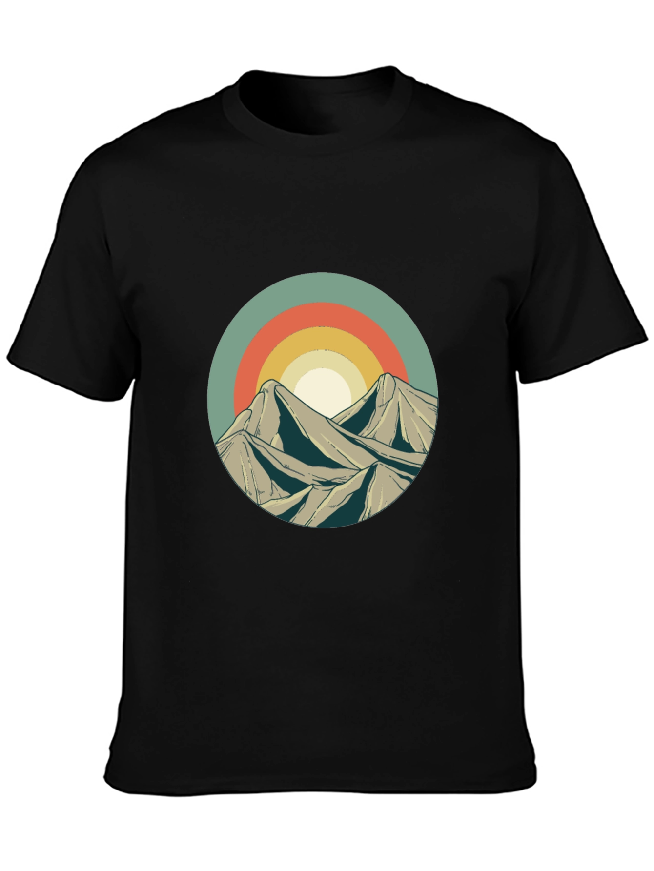 Retro Mountainscape Graphic T-Shirt