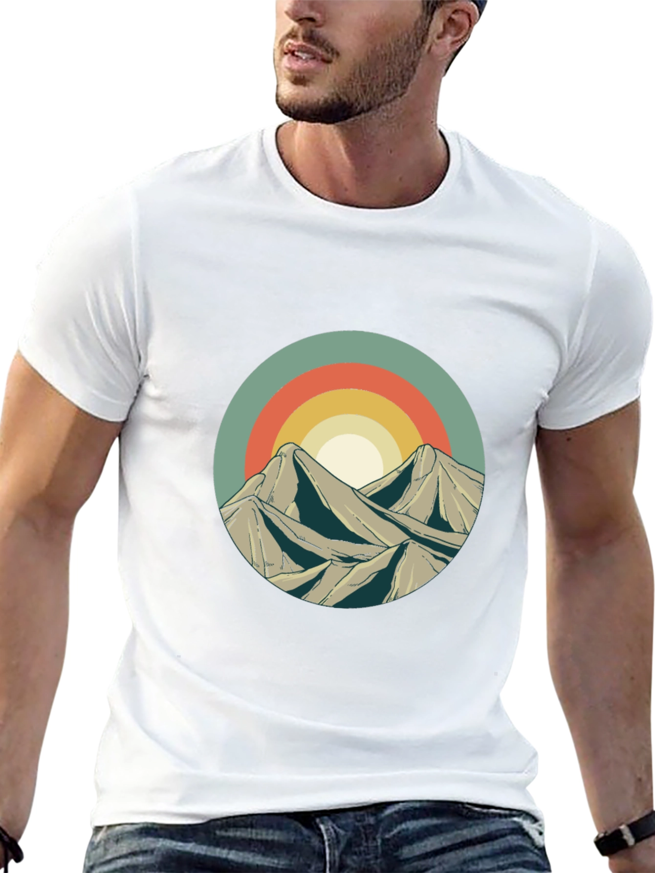 Retro Mountainscape Graphic T-Shirt