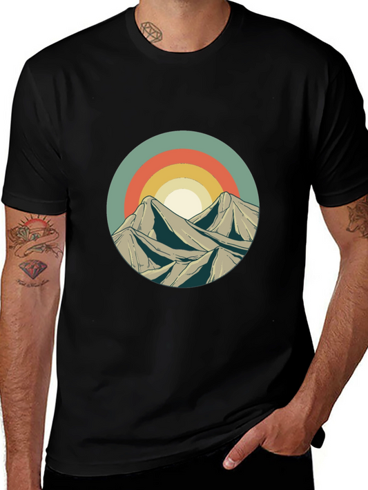 Retro Mountainscape Graphic T-Shirt