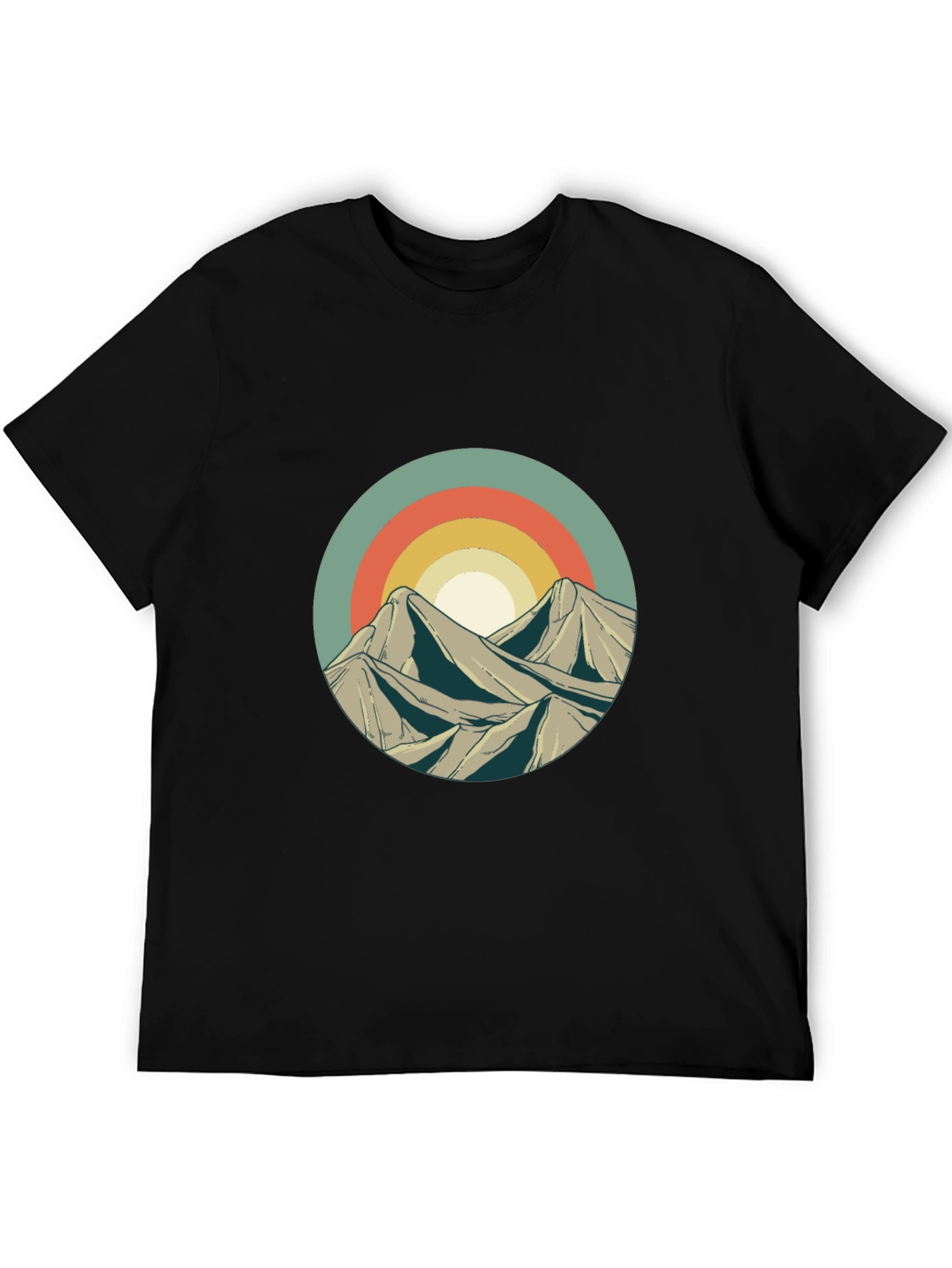 Retro Mountainscape Graphic T-Shirt
