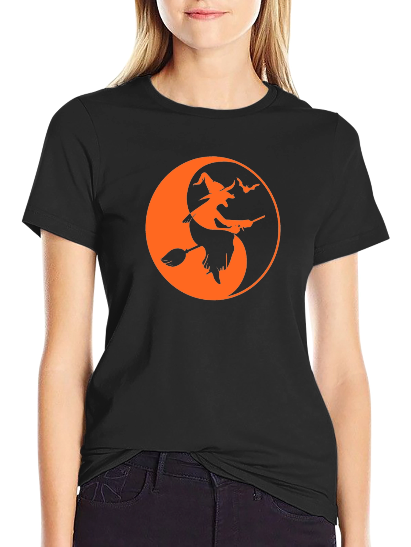 Halloween Witch Yin Yang T-Shirt
