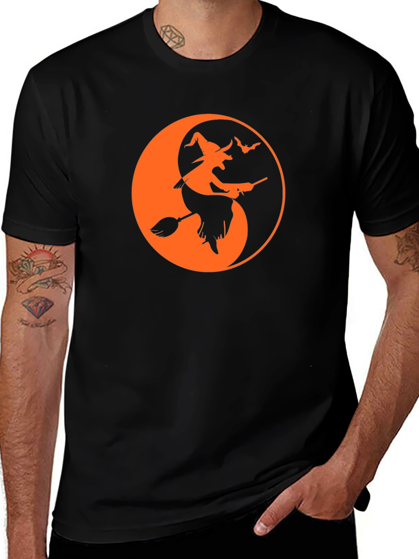 Halloween Witch Yin Yang T-Shirt