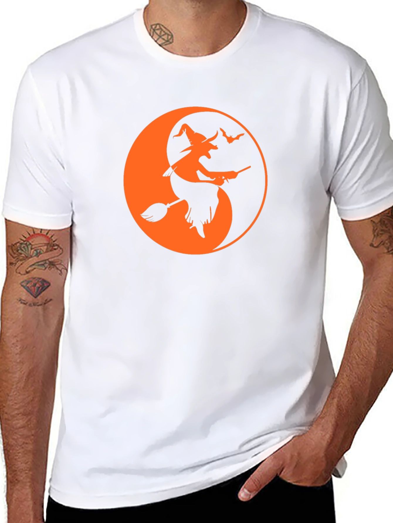 Halloween Witch Yin Yang T-Shirt