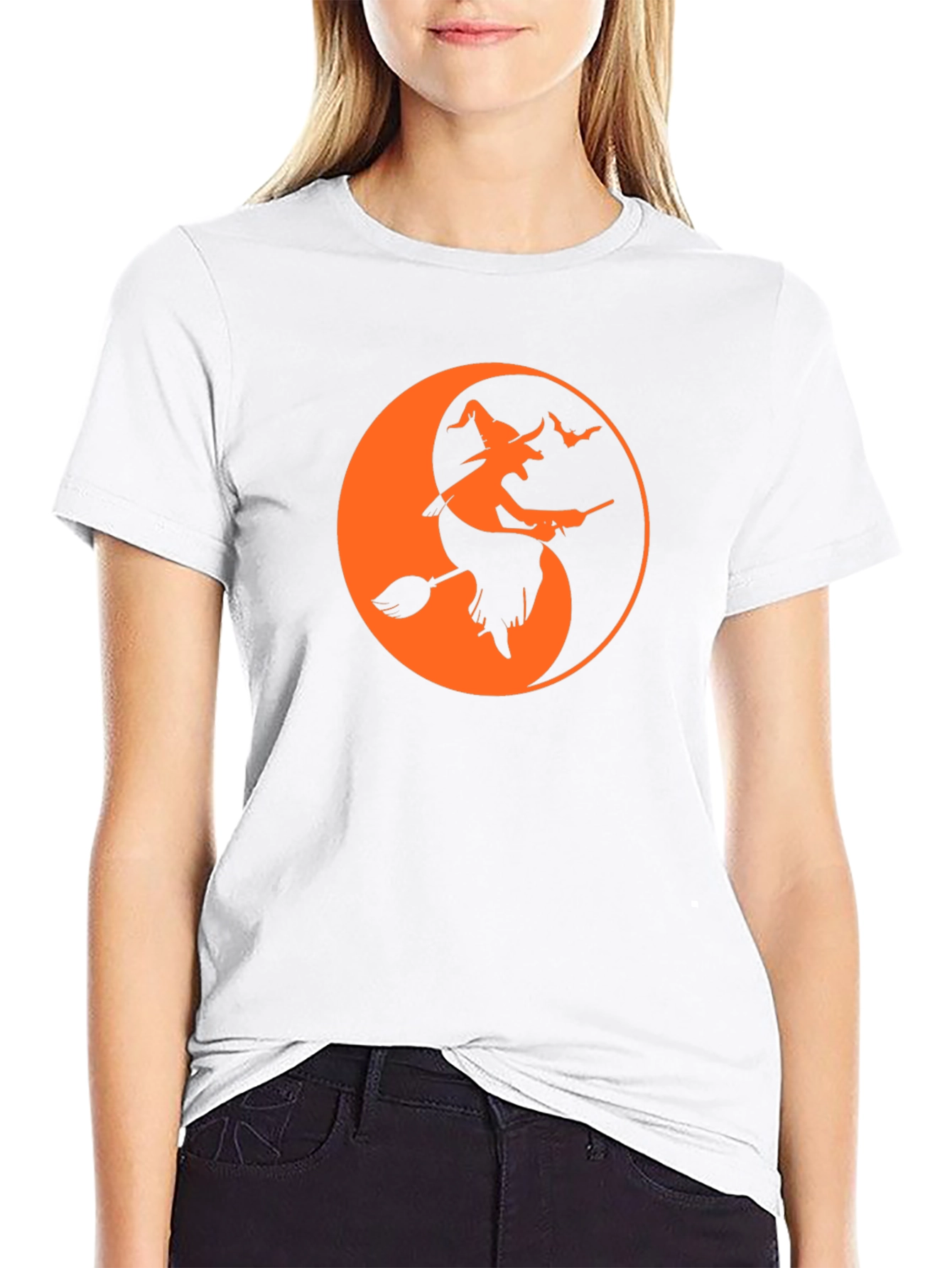 Halloween Witch Yin Yang T-Shirt