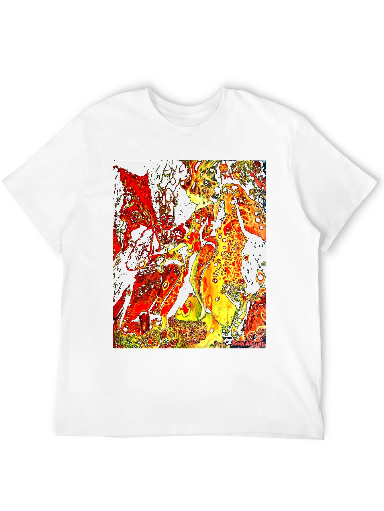 Abstract Fire Art Mens Black T-Shirt