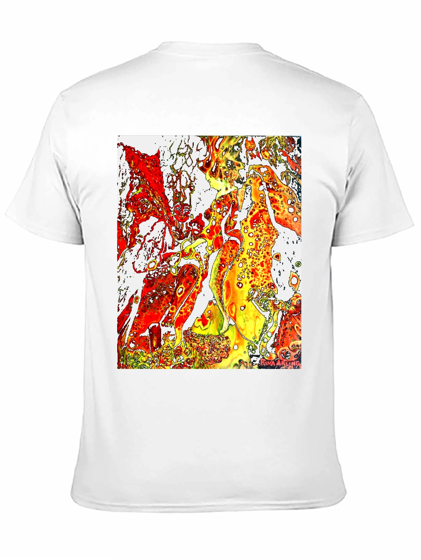 Abstract Fire Art Mens Black T-Shirt