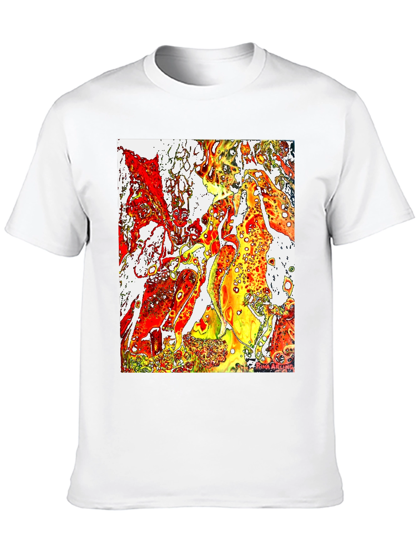 Abstract Fire Art Mens Black T-Shirt