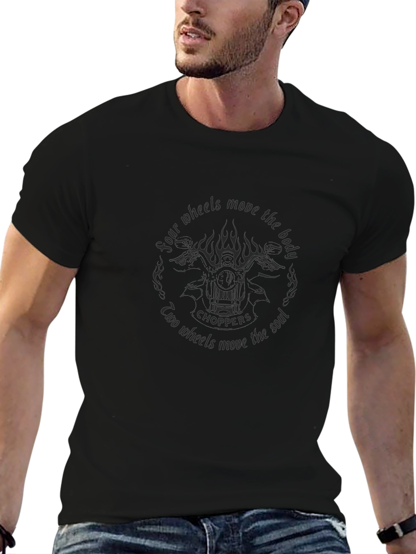 Choppers T-Shirt: Four Wheels Move The Body