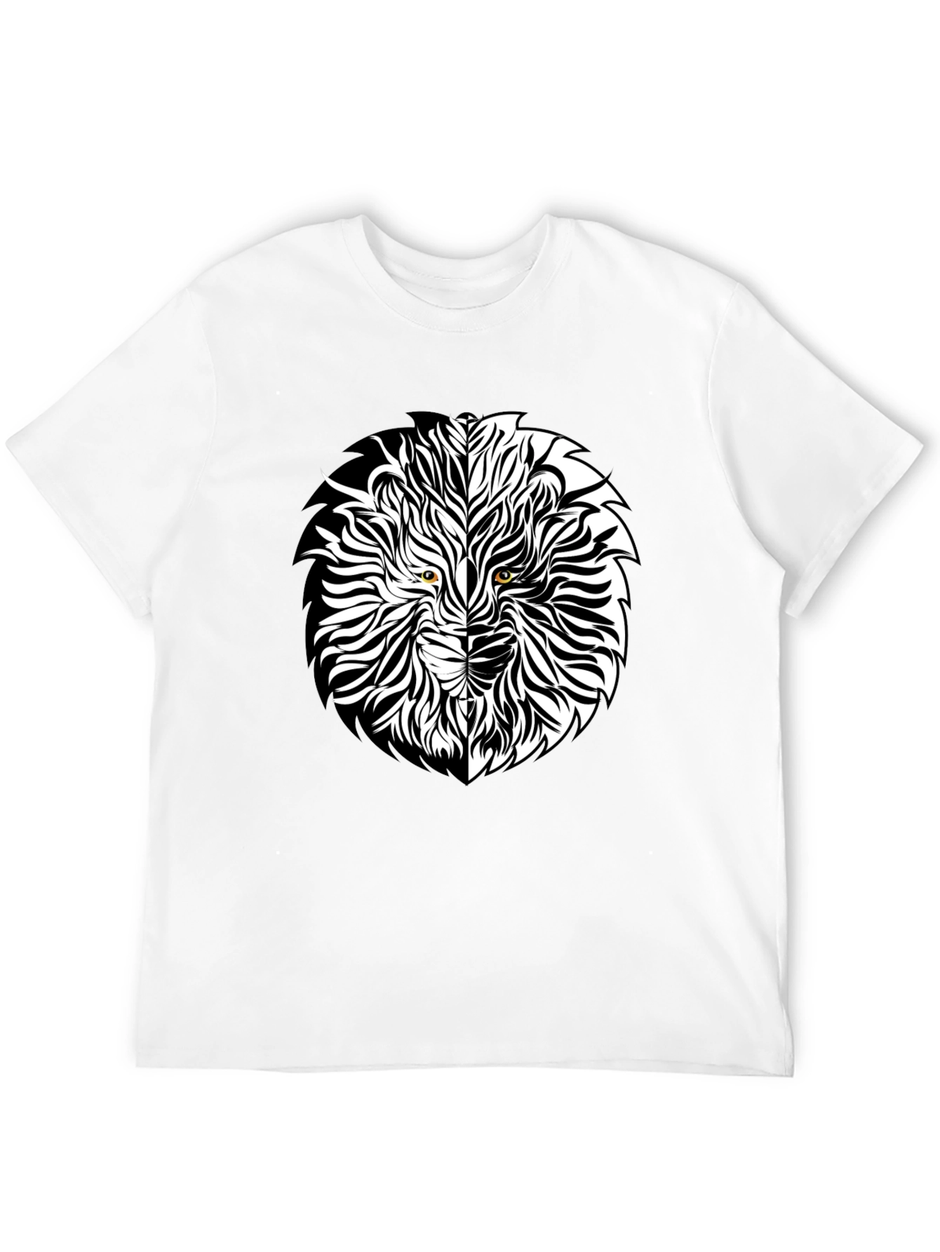 Lion Face Graphic Black T-Shirt