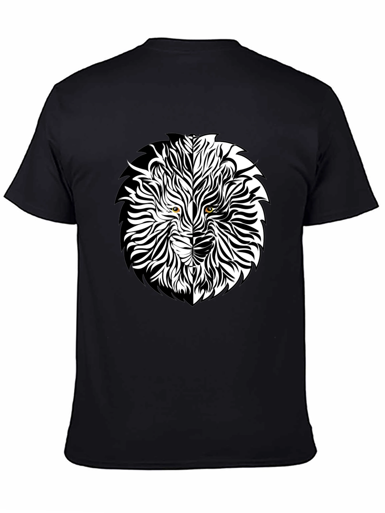 Lion Face Graphic Black T-Shirt
