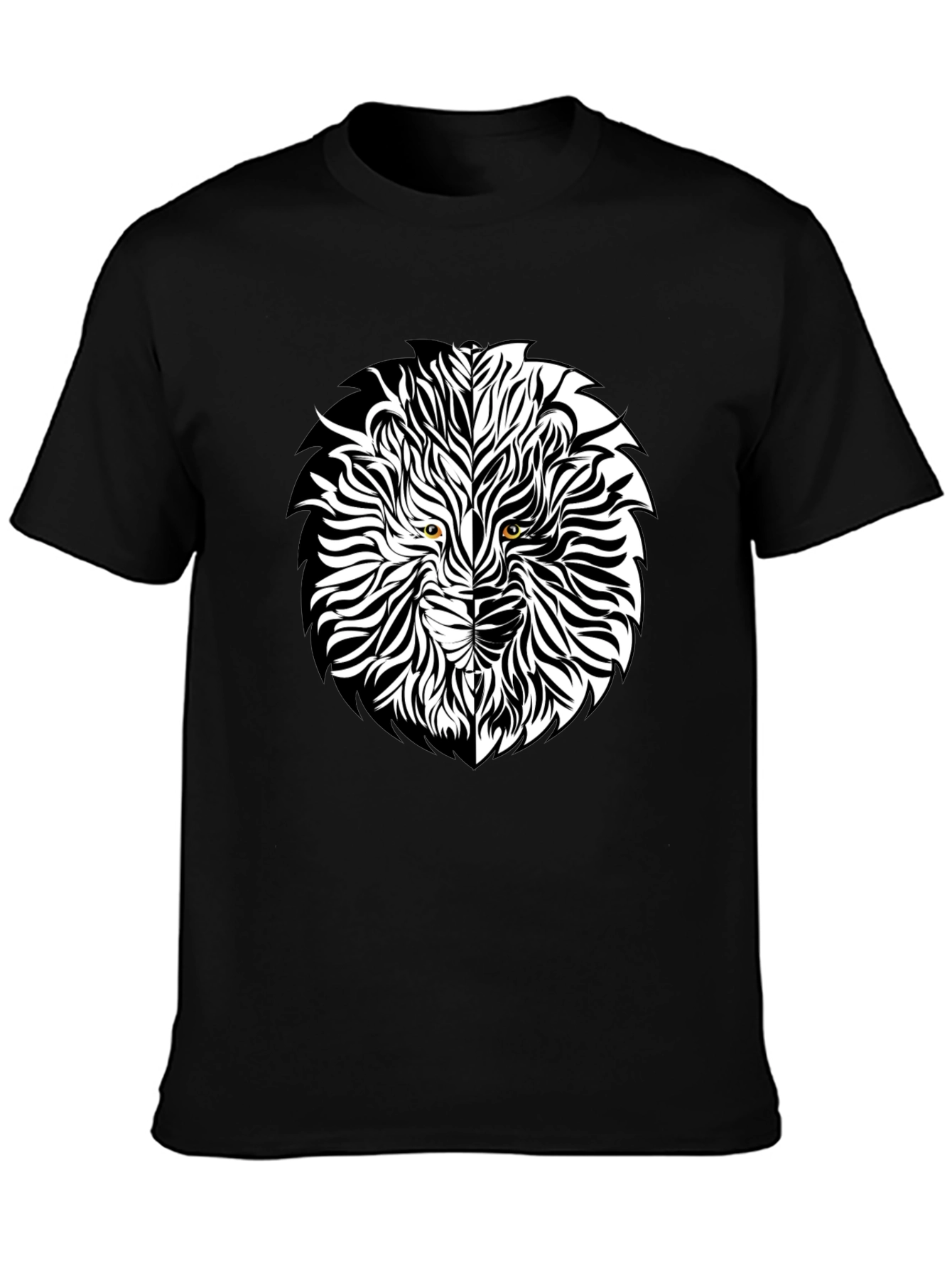 Lion Face Graphic Black T-Shirt