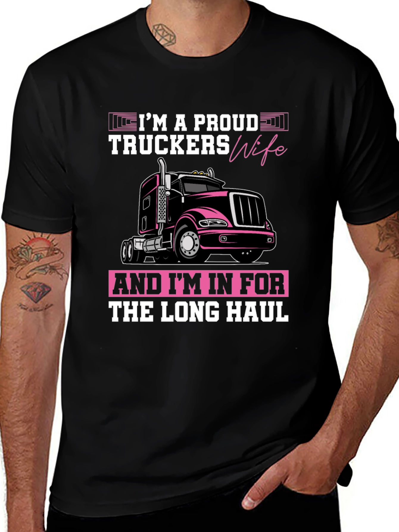 Proud Truckers Wife Graphic T-Shirt