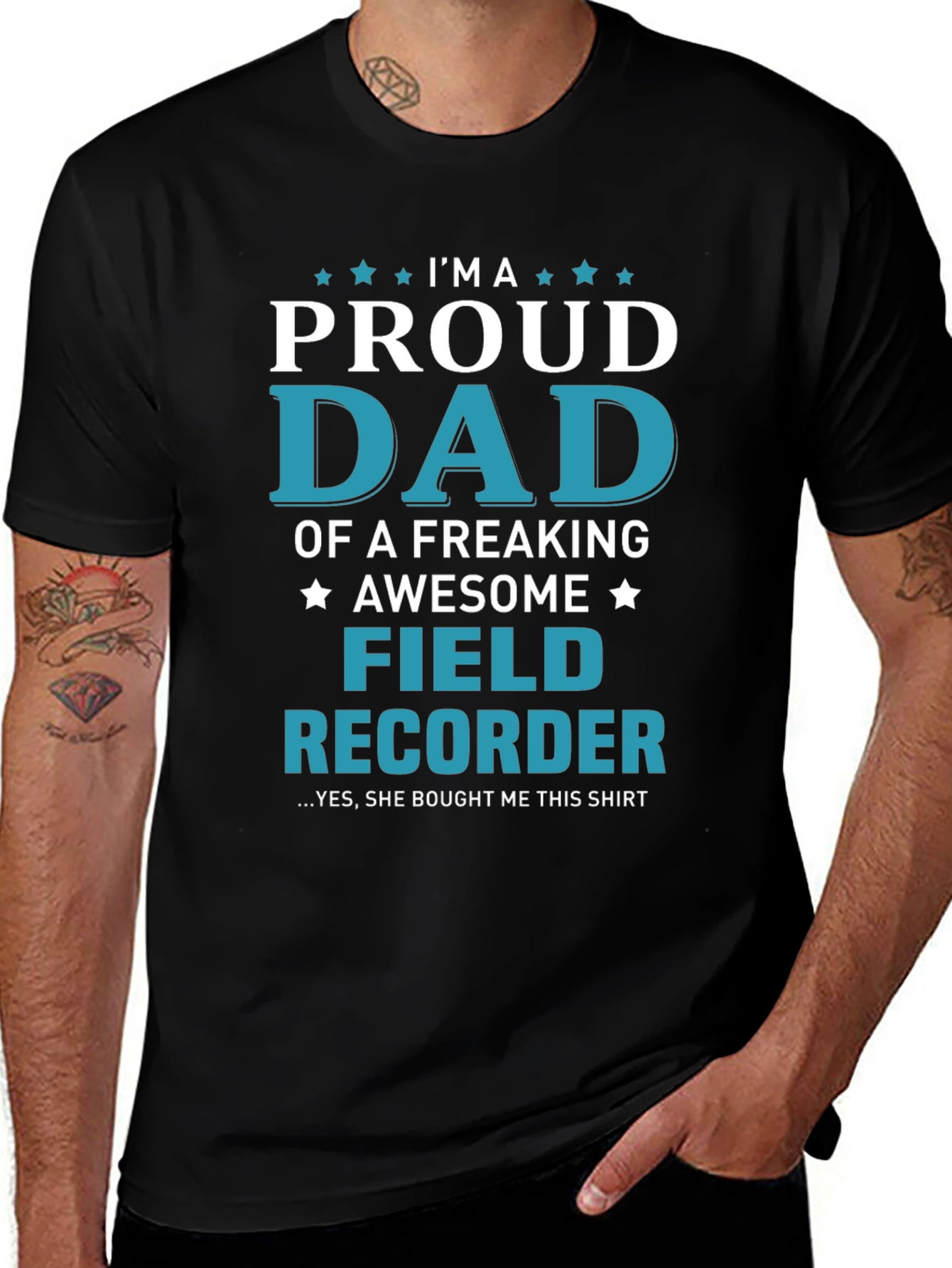 Proud Dad Field Recorder Graphic T-Shirt