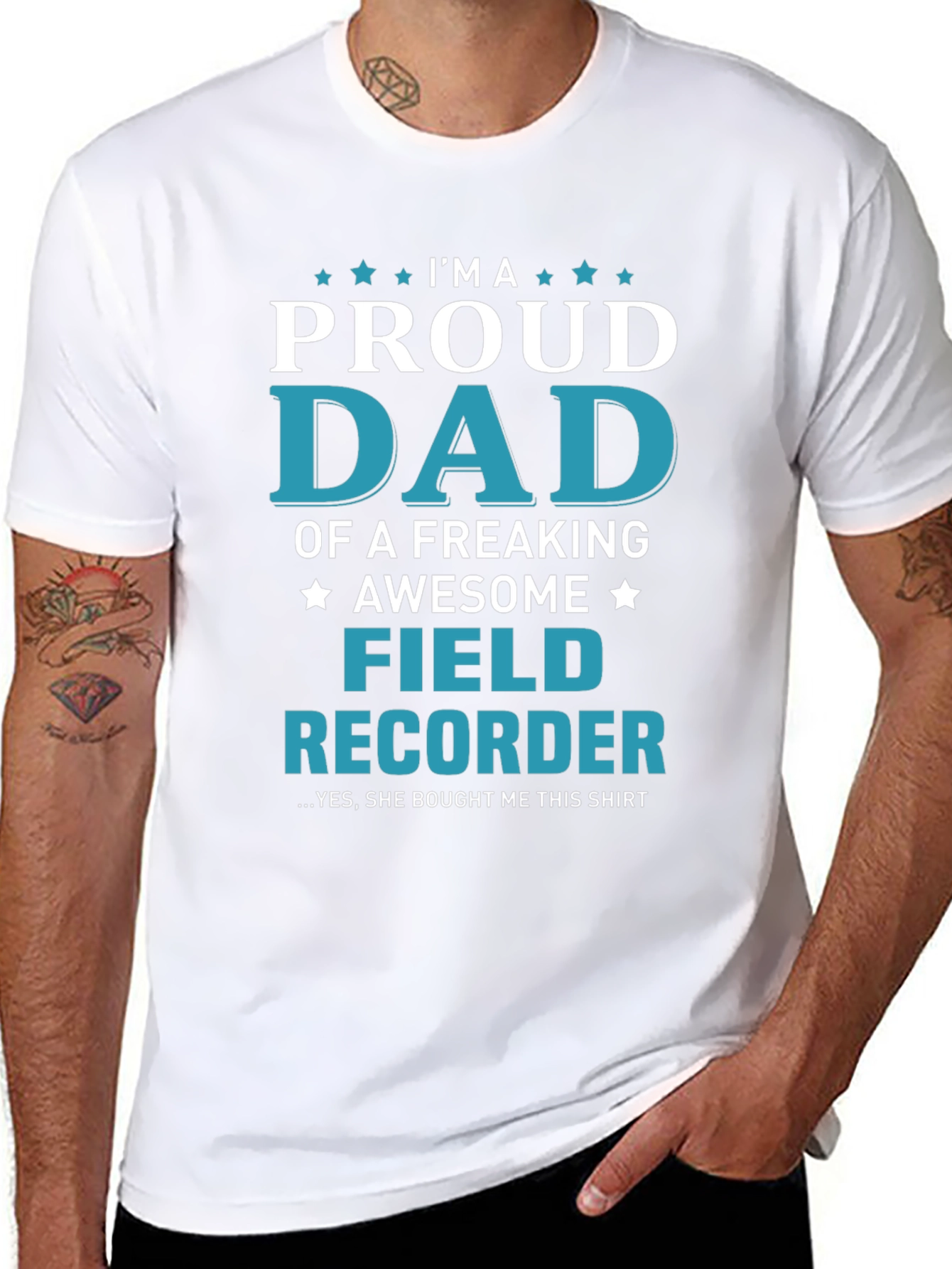 Proud Dad Field Recorder Graphic T-Shirt