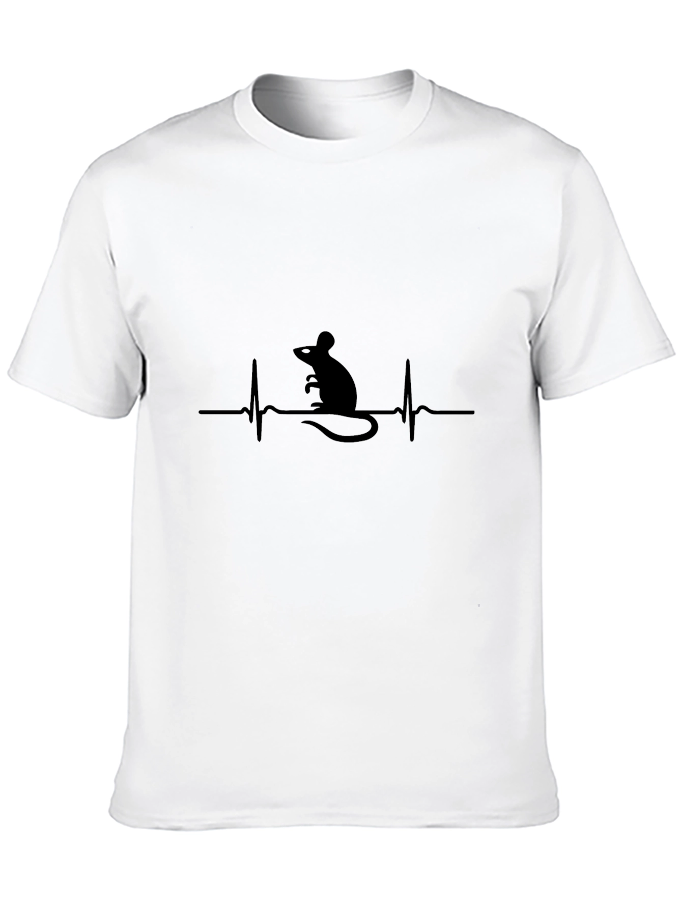 Mouse Heartbeat Graphic T-Shirt - Mens Black Tee