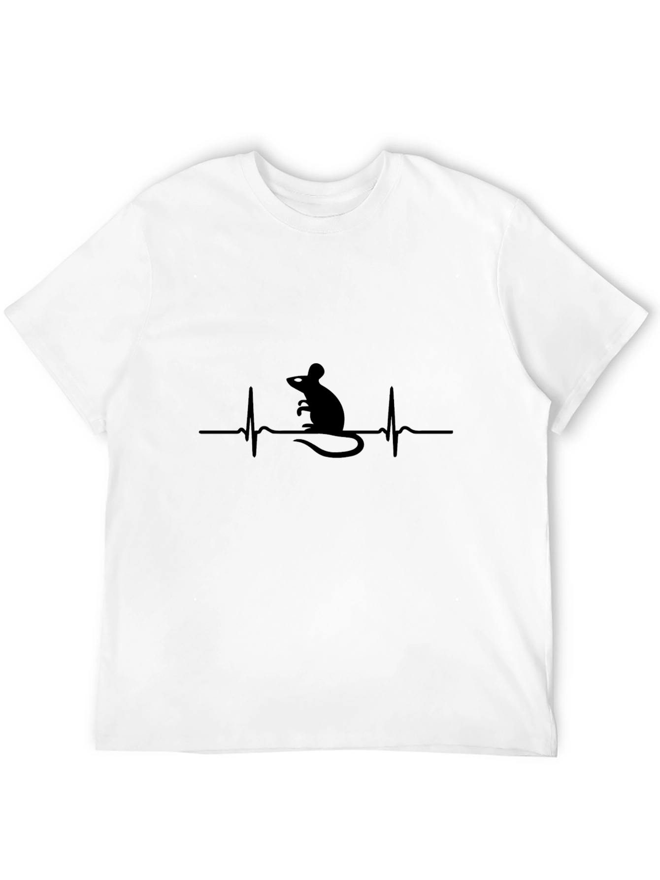 Mouse Heartbeat Graphic T-Shirt - Mens Black Tee