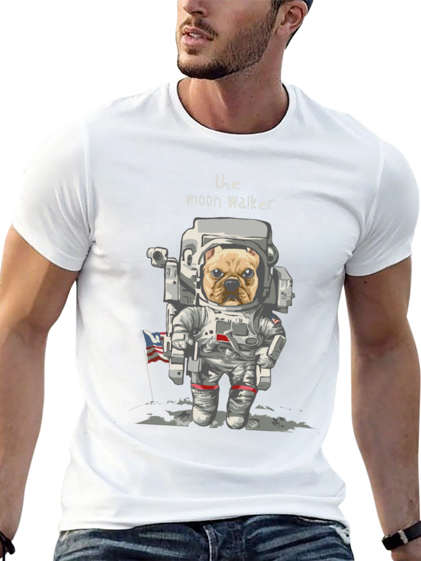 Moon Walker Dog Graphic T-Shirt