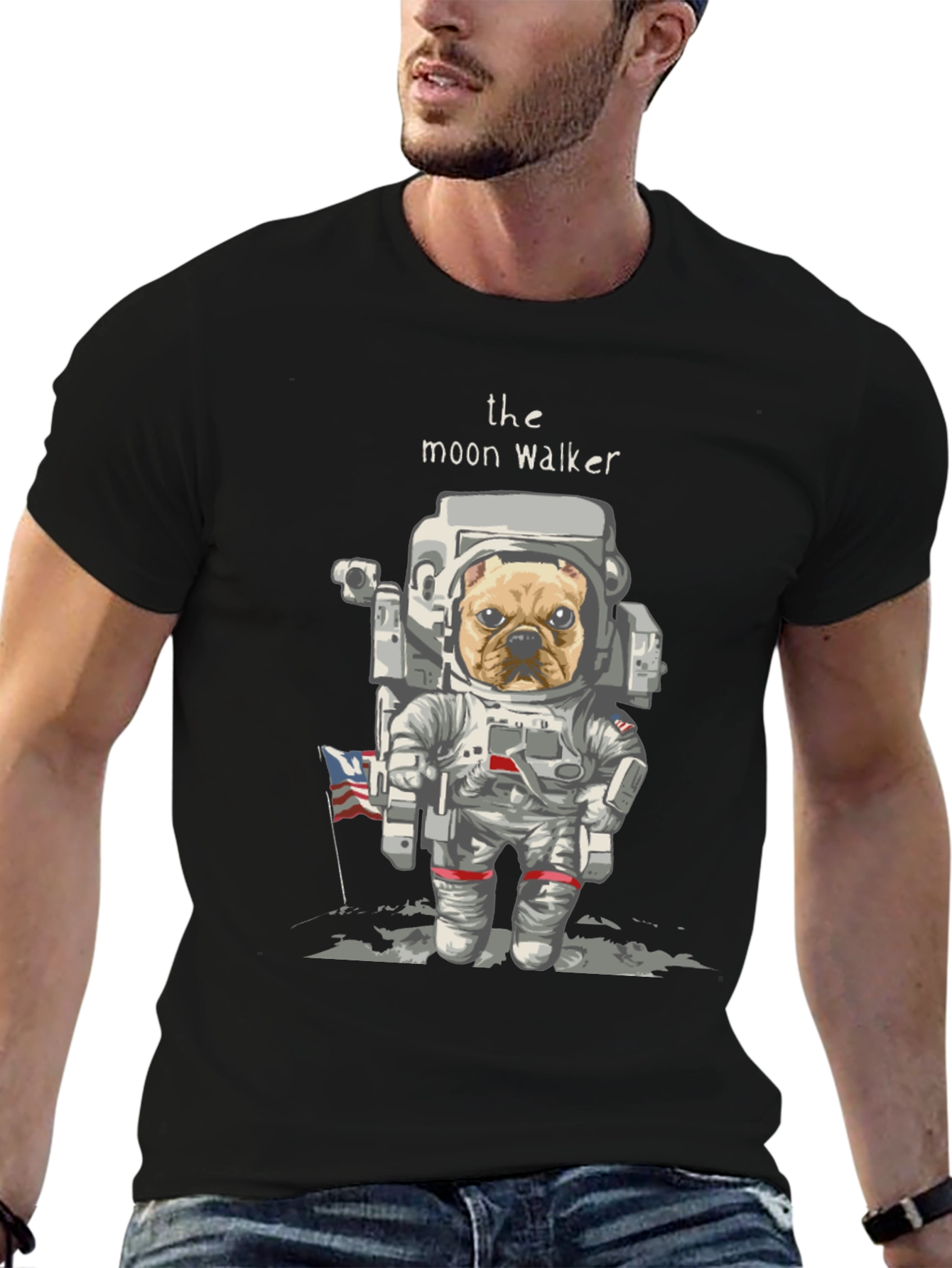 Moon Walker Dog Graphic T-Shirt