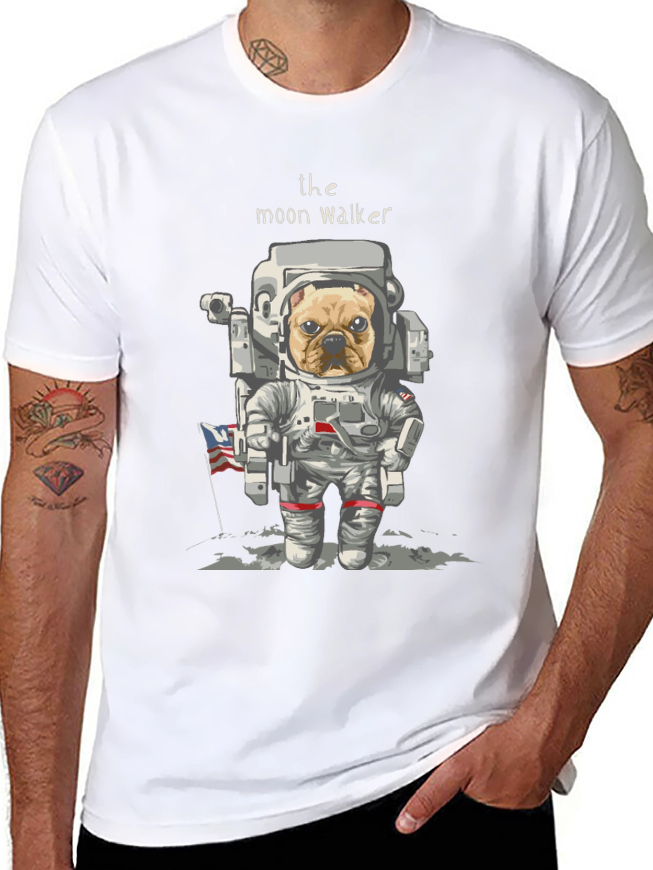 Moon Walker Dog Graphic T-Shirt