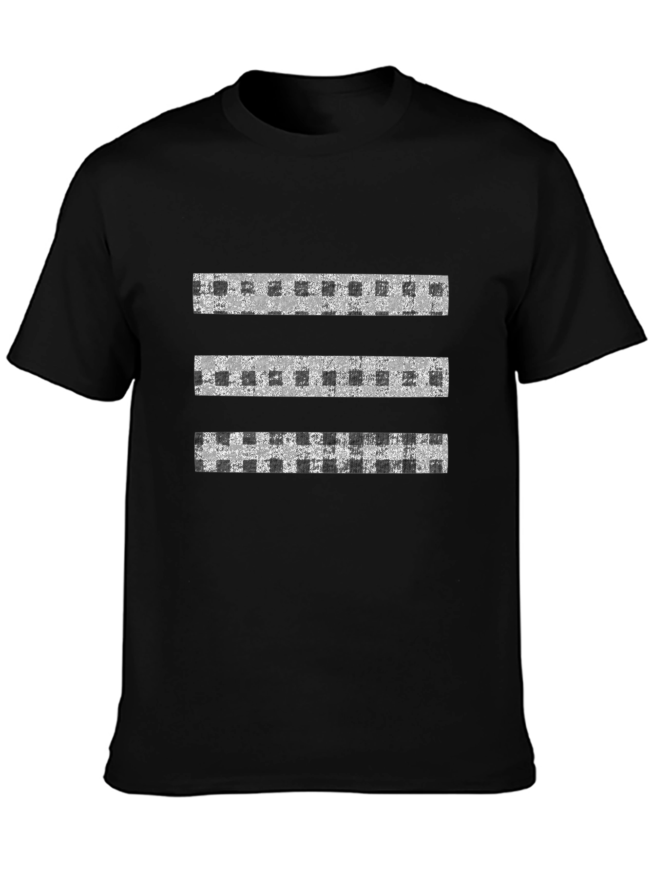 Abstract Stripe Pattern Black T-Shirt