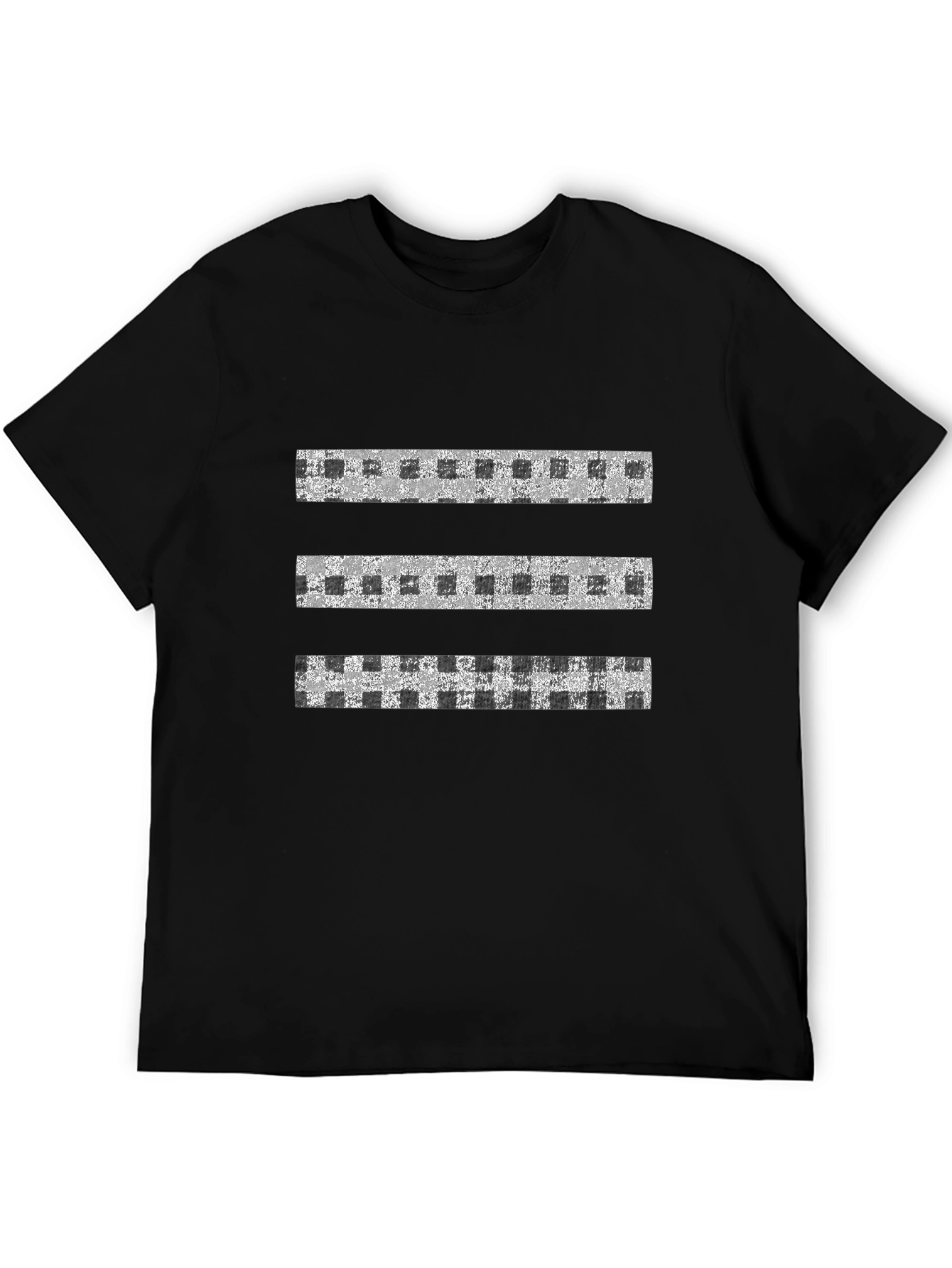 Abstract Stripe Pattern Black T-Shirt
