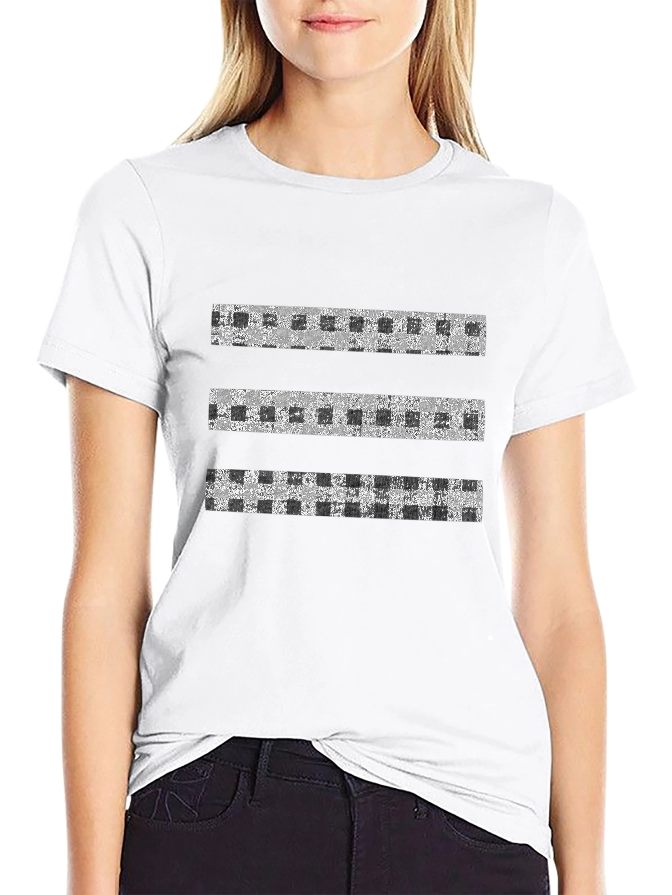 Abstract Stripe Pattern Black T-Shirt