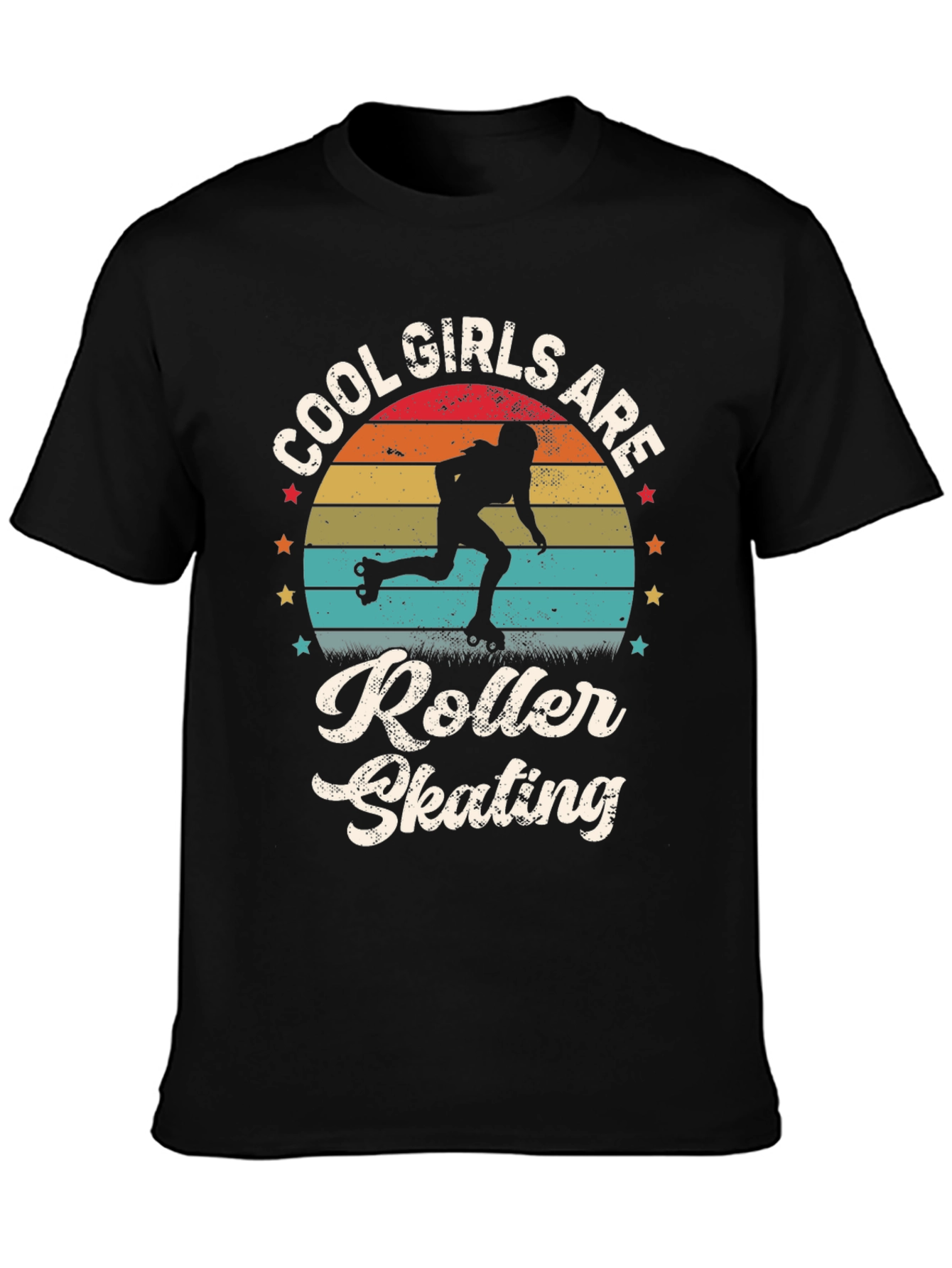 Cool Girls Roller Skating Retro Graphic Tee