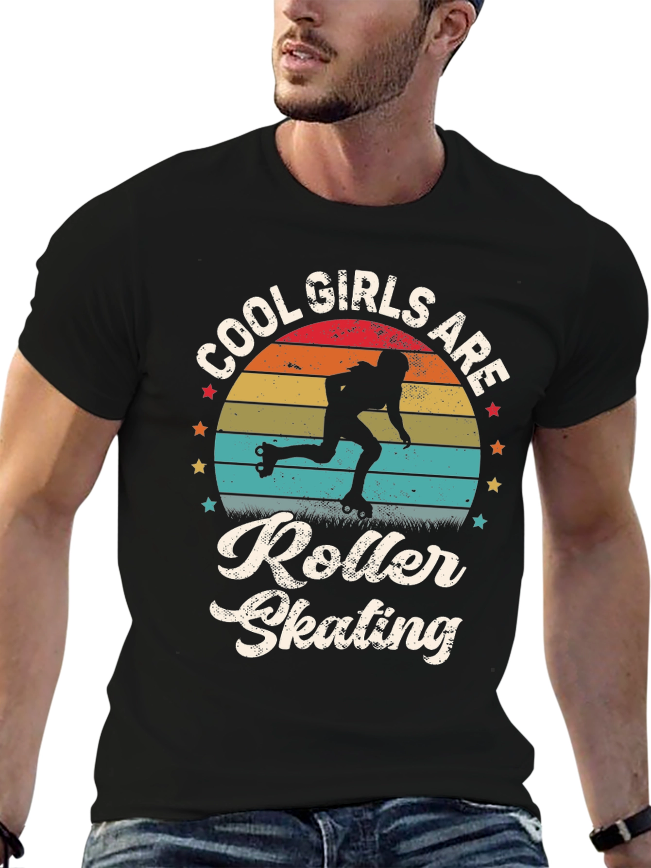 Cool Girls Roller Skating Retro Graphic Tee