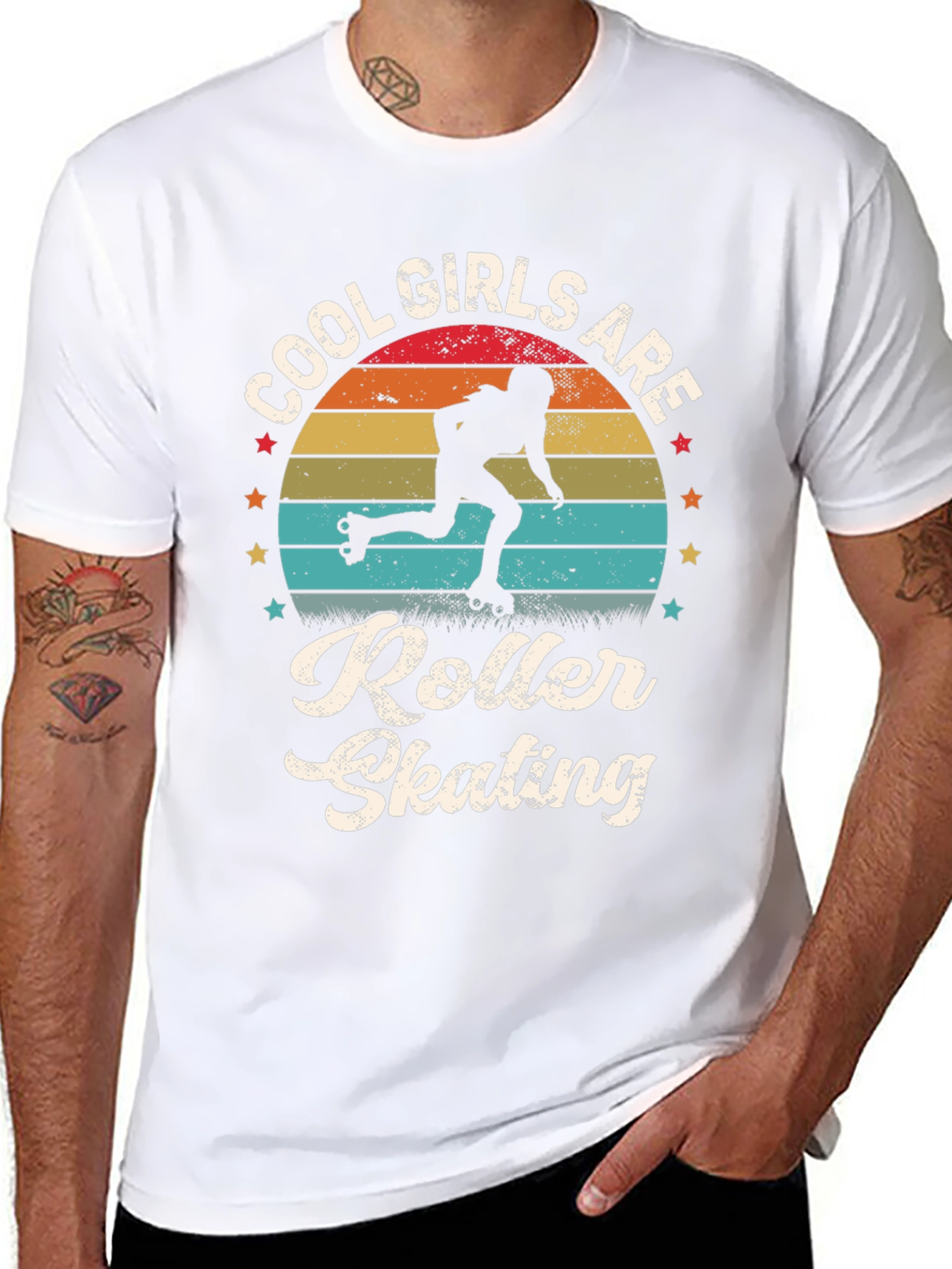 Cool Girls Roller Skating Retro Graphic Tee