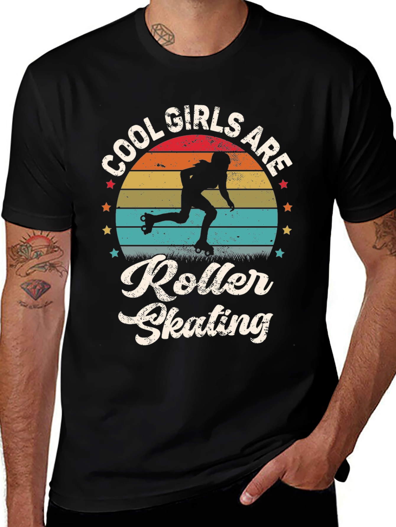 Cool Girls Roller Skating Retro Graphic Tee