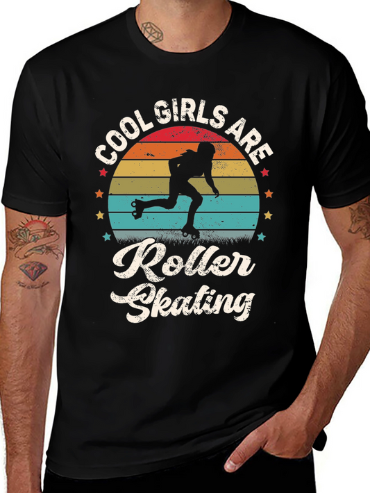 Cool Girls Roller Skating Retro Graphic Tee